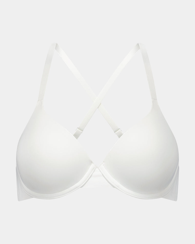 Comfit Collection Contour Bra in WHITE. Flat lay front view