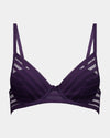 Lola Contour Bra in PURPLE VELVET. Flat lay front view