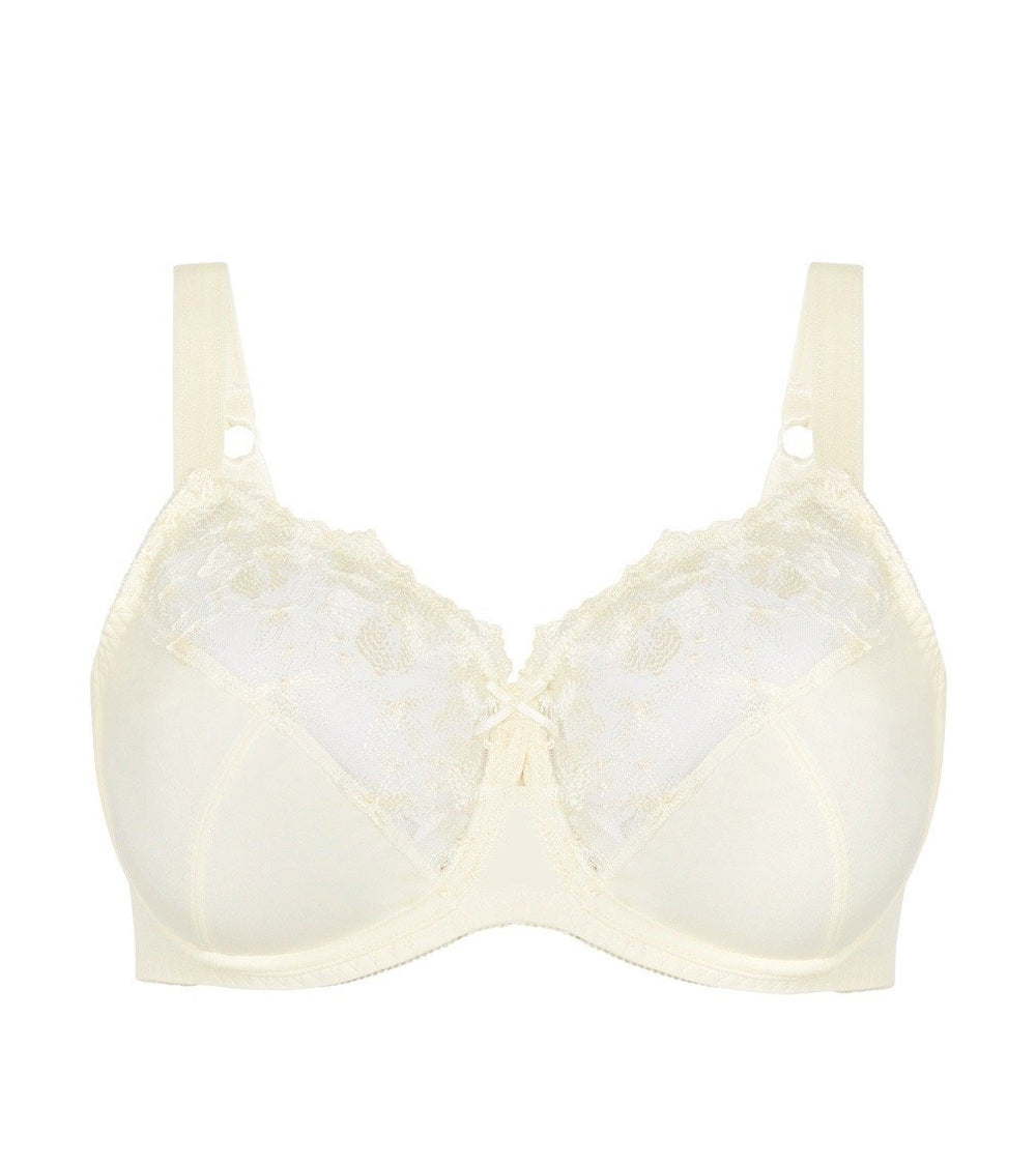 Violet Underwire Bra in ANTIQUE WHITE. Flat lay front view
