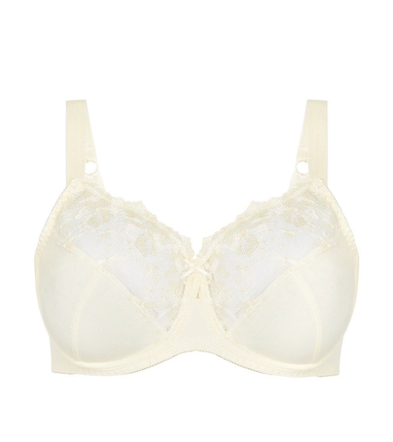 Violet Underwire Bra in ANTIQUE WHITE. Flat lay front view