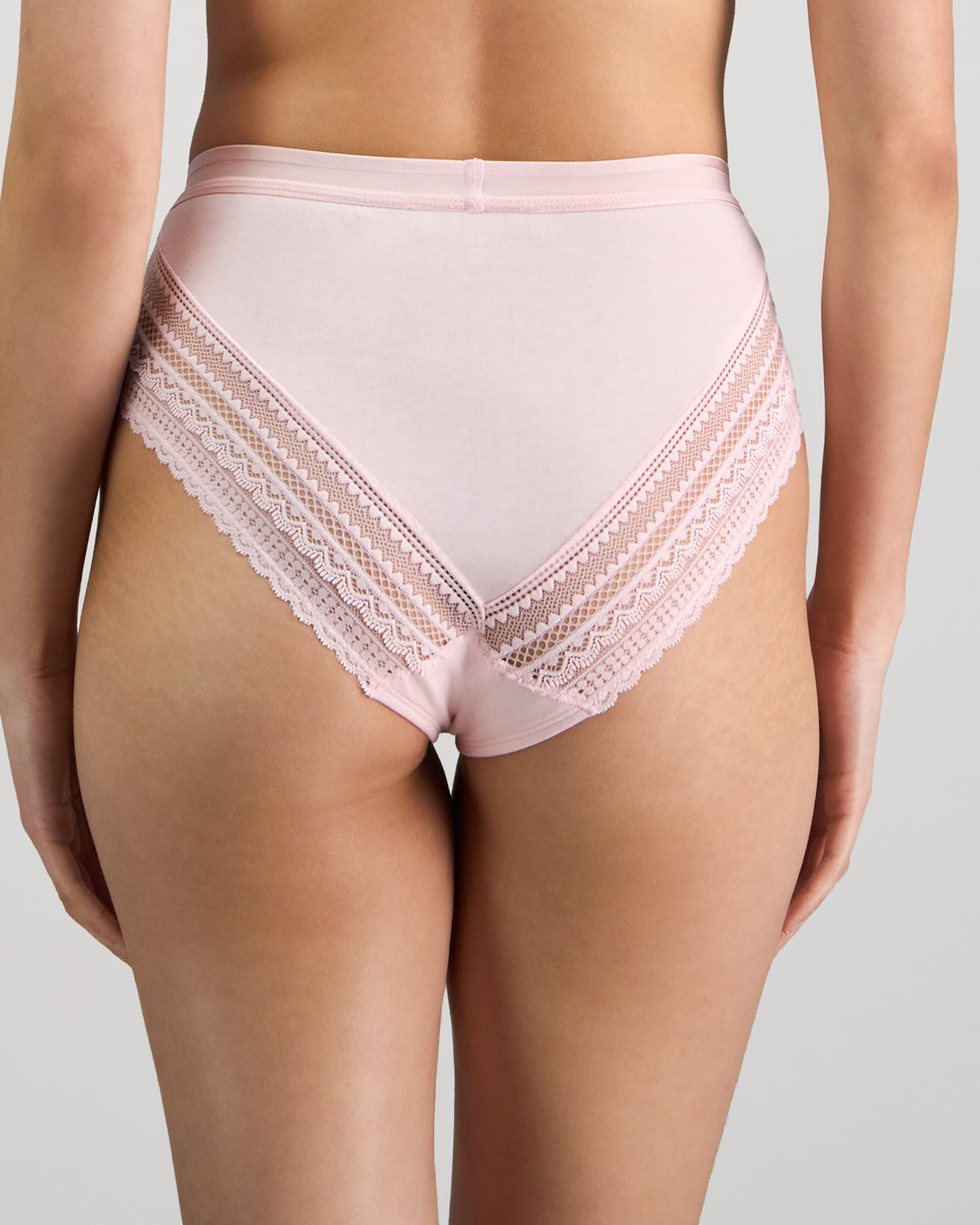 Model wears Angelica Midi in PALE LILAC. On body back view