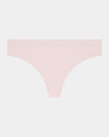 Seamless Soft Thong in ICY PINK. Flat lay front view