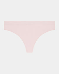 Seamless Soft Thong in ICY PINK. Flat lay front view