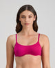 Model wears Extra-Ordinary Contour Bra in FANTASY FUCHSIA. On body front view