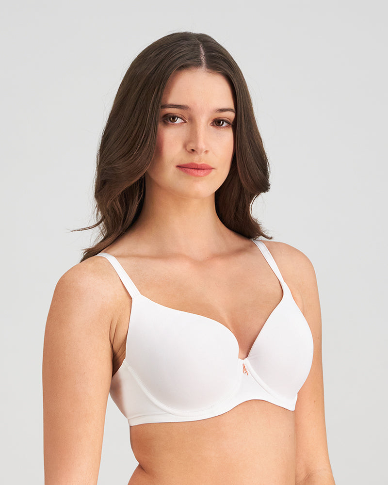 Sculpt Contour Bra in WHITE. Flat lay front view