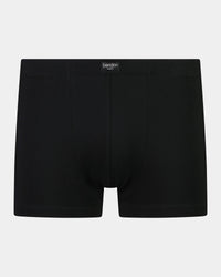 Cotton Stretch Mens Trunk in BLACK. Flat lay front view