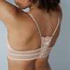 Model wears Captivate Me Bralette in NUDE INTIME. On body back view