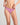 Model wears Body Lace Thong in MULBERRY. On body front view