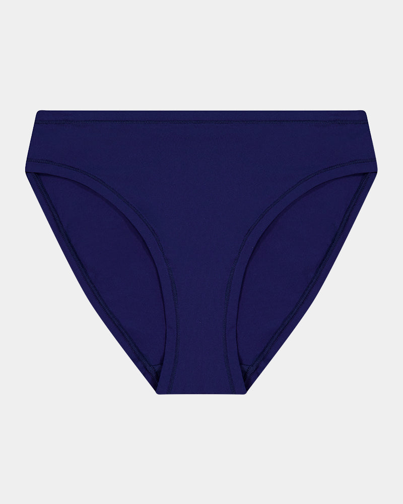 Extra-Ordinary Bikini Brief in Medieval Blue. Flat lay front view