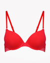 Stripe Elastic & Papertouch Push Up Bra in SALSA. Flat lay front view