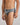 Model wears High Tech Cotton Mens Brief in GREY MARL. On body side view