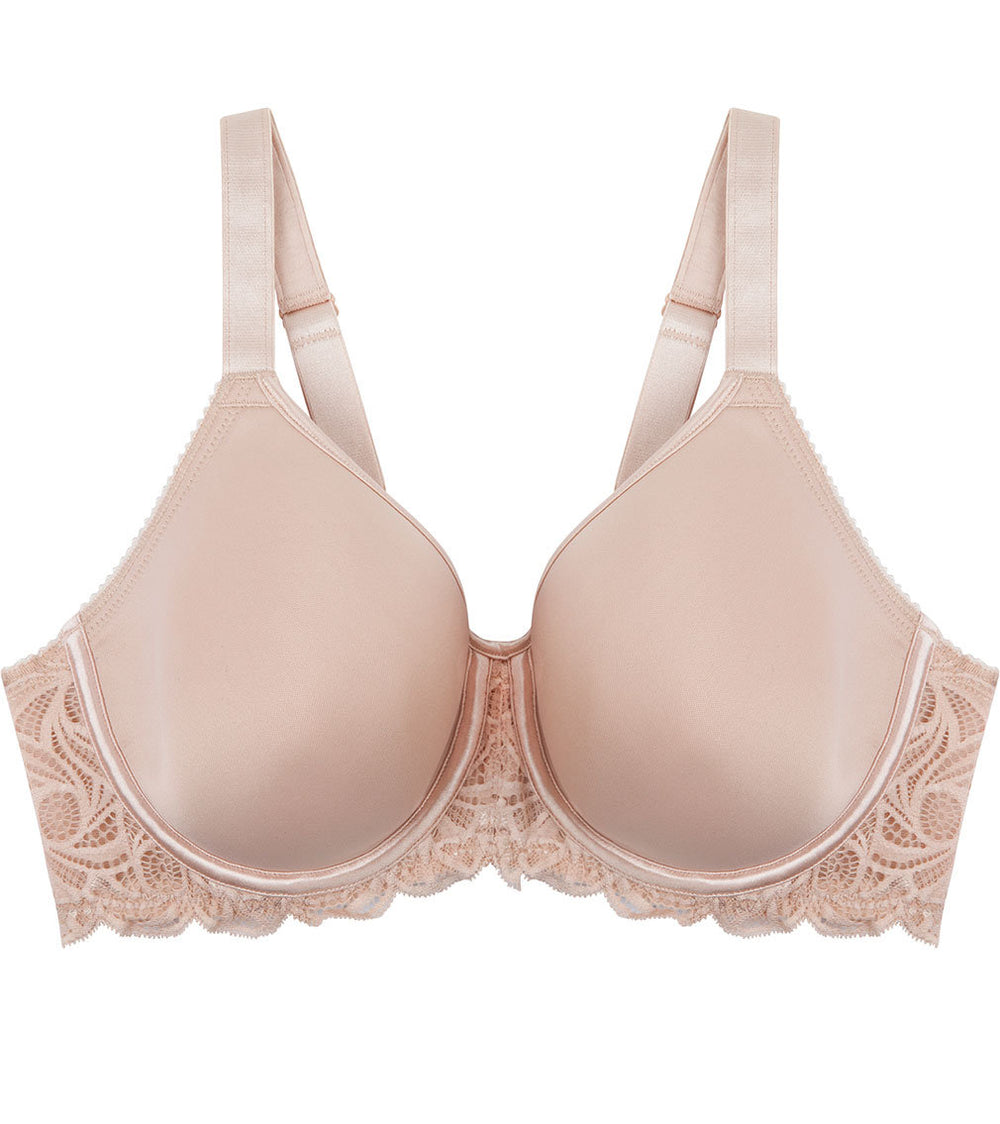Lace Perfect Contour Bra in LATTE. Flat lay front view