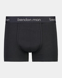 Cotton Classics Mens Trunk in BLACK. Flat lay front view