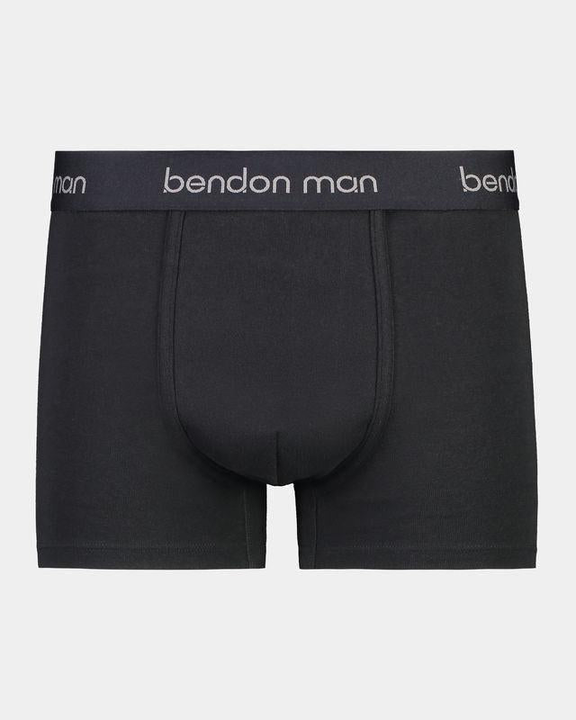 Cotton Classics Mens Trunk in BLACK. Flat lay front view