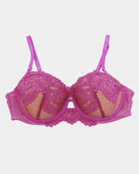 Rosa Contour Bra in FANTASY FUCHSIA. Flat lay front view