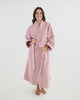 Model wears Cardrona Robe in PALE MAUVE. On body front view