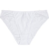 Body Lace High Cut Brief in WHITE. Flat lay front view