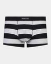 Rugby Stripe Mens Trunk in BLACK RUGBY STRIPE. Flat lay front view