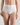 Model wears Freedom Full Brief in WHITE. On body front view
