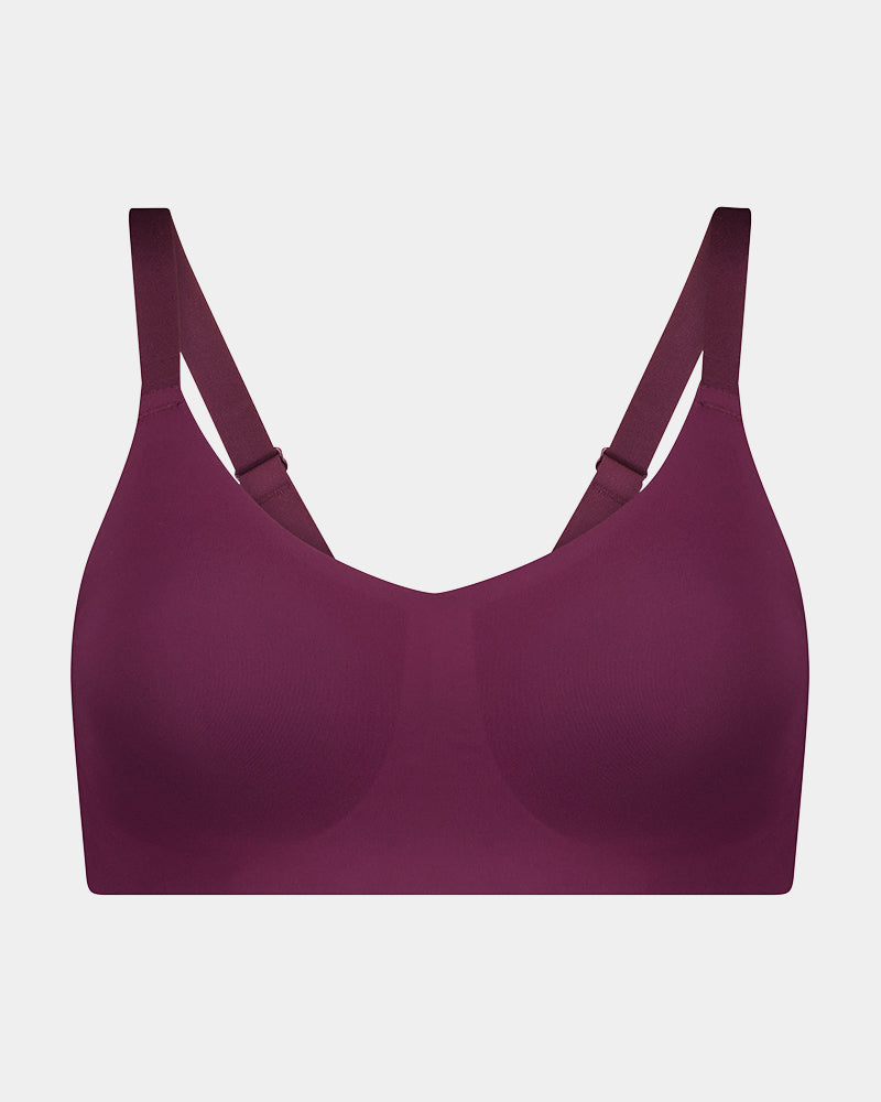 Comfit Collection Wire Free Bra in FIG. Flat lay front view