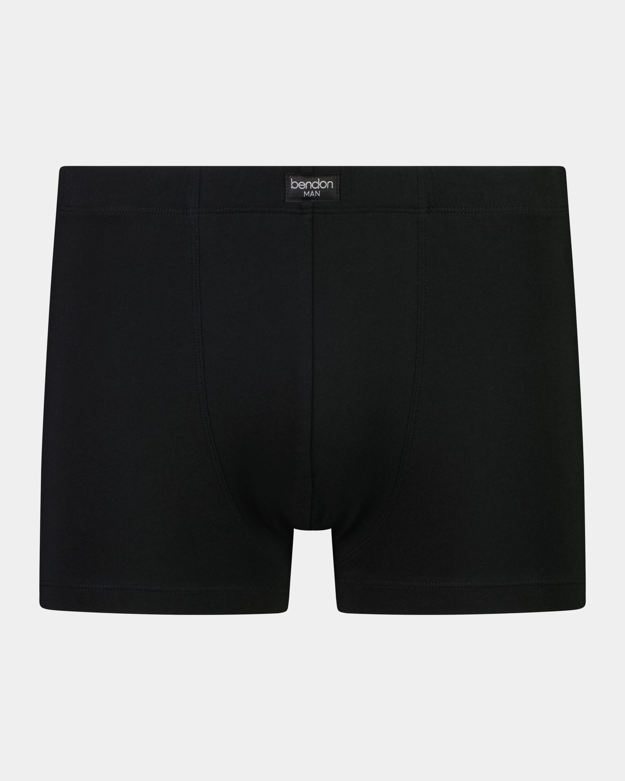 Cotton Stretch Mens Trunk in BLACK. Flat lay front view