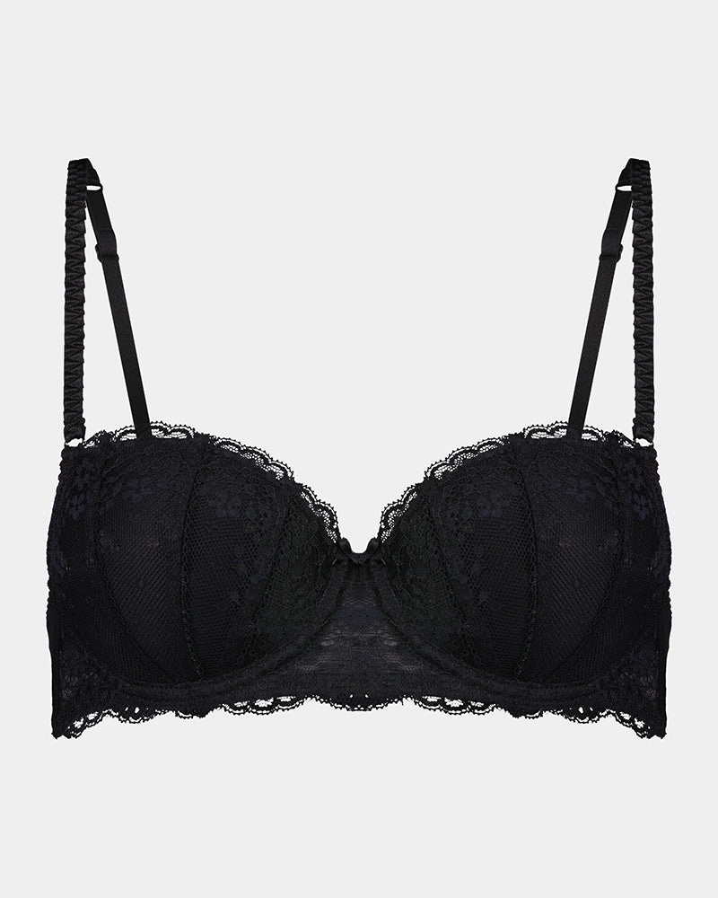 Sofia Contour Bra in BLACK. Flat lay front view