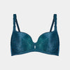 Divine Contour Bra in BLUE CORAL. Flat lay front view