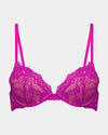 My Fit Lace Push Up Bra in FANTASY FUCHSIA. Flat lay front view