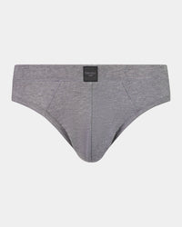 High Tech Cotton Mens Brief in GREY MARL. Flat lay front view