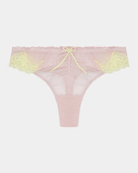 Dreamer Thong in PALE LILAC. Flat lay front view