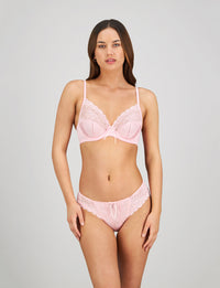 Yvette Underwire Bra in ICY PINK. Feature shot