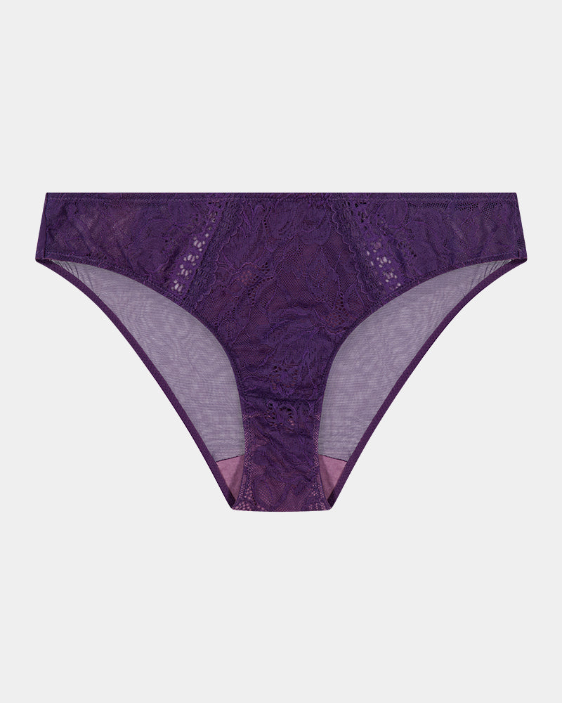 Only Mine Bikini in PURPLE VELVET. Flat lay front view