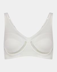 Bendon Sports Underwire Bra in WHITE. Flat lay front view