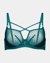Lottie Underwire Bra in EVERGLADE. Flat lay front view
