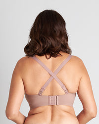 Comfit Collection Wire Free Bra in MOCHA. Flat lay back view