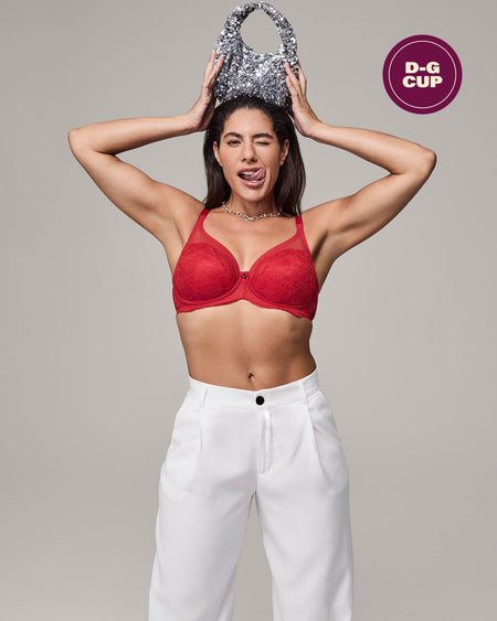 Lumiere Underwire Bra in SALSA. Feature shot
