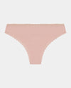 Stretch Cotton Thong in LATTE. Flat lay front view