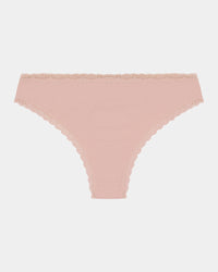 Stretch Cotton Thong in LATTE. Flat lay front view