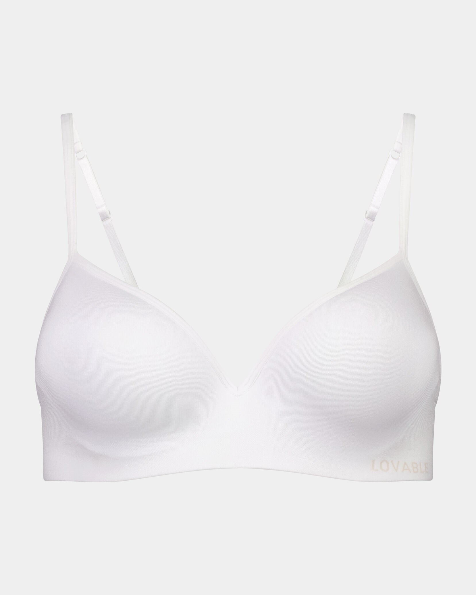 Simply Seamless Contour Bra in Basic Wht. Flat lay front view