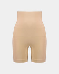 Bamboo Bodywear High Waisted Shaper Short in CARAMEL. Flat lay front view