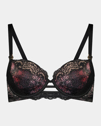 Confessions Contour Bra in SNAKE PRINT/BLACK. Flat lay front view