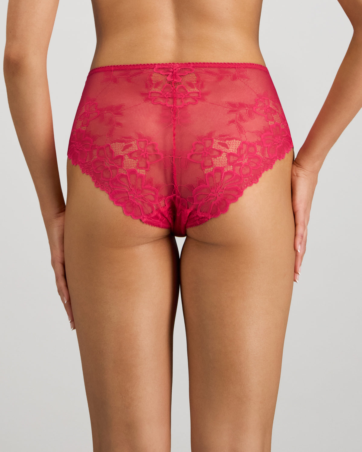 Model wears All Lacey Full Brief in JAZZY. On body back view