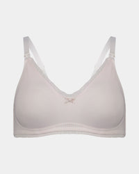 Elodie Maternity Bra in CRADLE PINK STRIPE. Flat lay front view