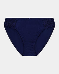 Baroque Bikini in Medieval Blue. Flat lay front view