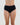 Model wears Stretch Cotton Full Brief in BLACK. On body front view