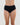 Model wears Stretch Cotton Full Brief in BLACK. On body front view