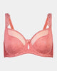 Damask Underwire Bra in TEA ROSE. Flat lay front view