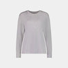 Insomnia Long Sleeve Top in LIGHT GREY MARLE. Flat lay front view