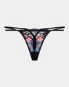 Adaline Thong in BLACK FLORAL PRINT. Flat lay front view