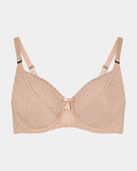 Golden Hour Underwire Bra in EVENING SAND. Flat lay front view